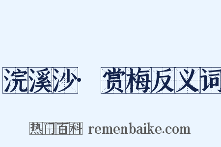浣溪沙·赏梅反义词是什么意思的图片